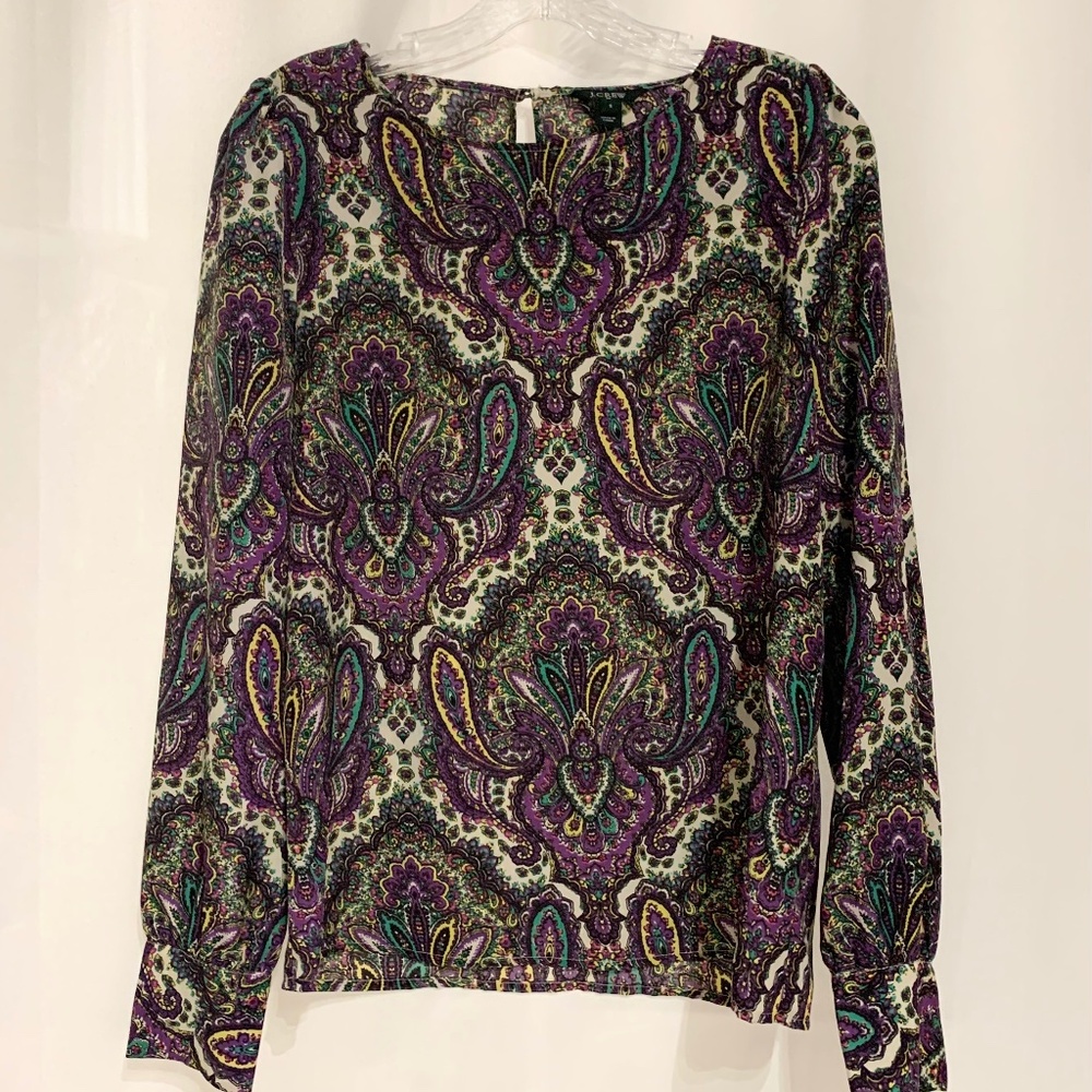 J.Crew Paisley Long Sleeve Blouse